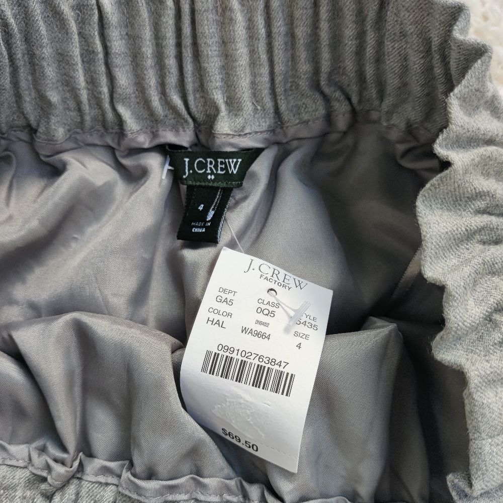 J Crew Factory Gray Paper Bag Skirt Mid Thigh Size 4 - Picture 5 of 7